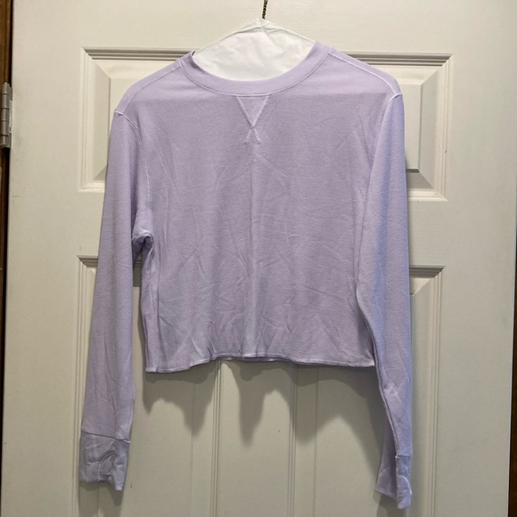 Athleta Other - Athleta Purple Waffle Long Sleeve Cropped T-Shirt
